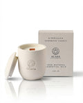 ACASA Handmade Vanilla Scented Candle, 240 g – Natural Essential Oils, Wooden Wick, Reusable Pottery Jar