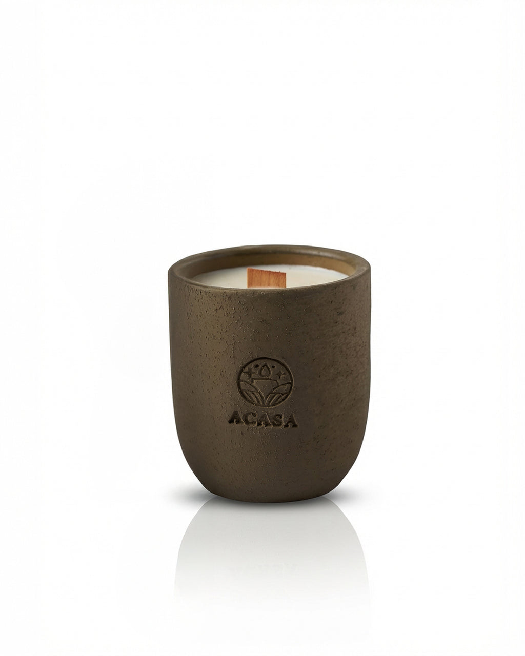 ACASA Handmade Coconut Scented Candle, 240 g – Natural Essential Oils, Wooden Wick, Reusable Jar