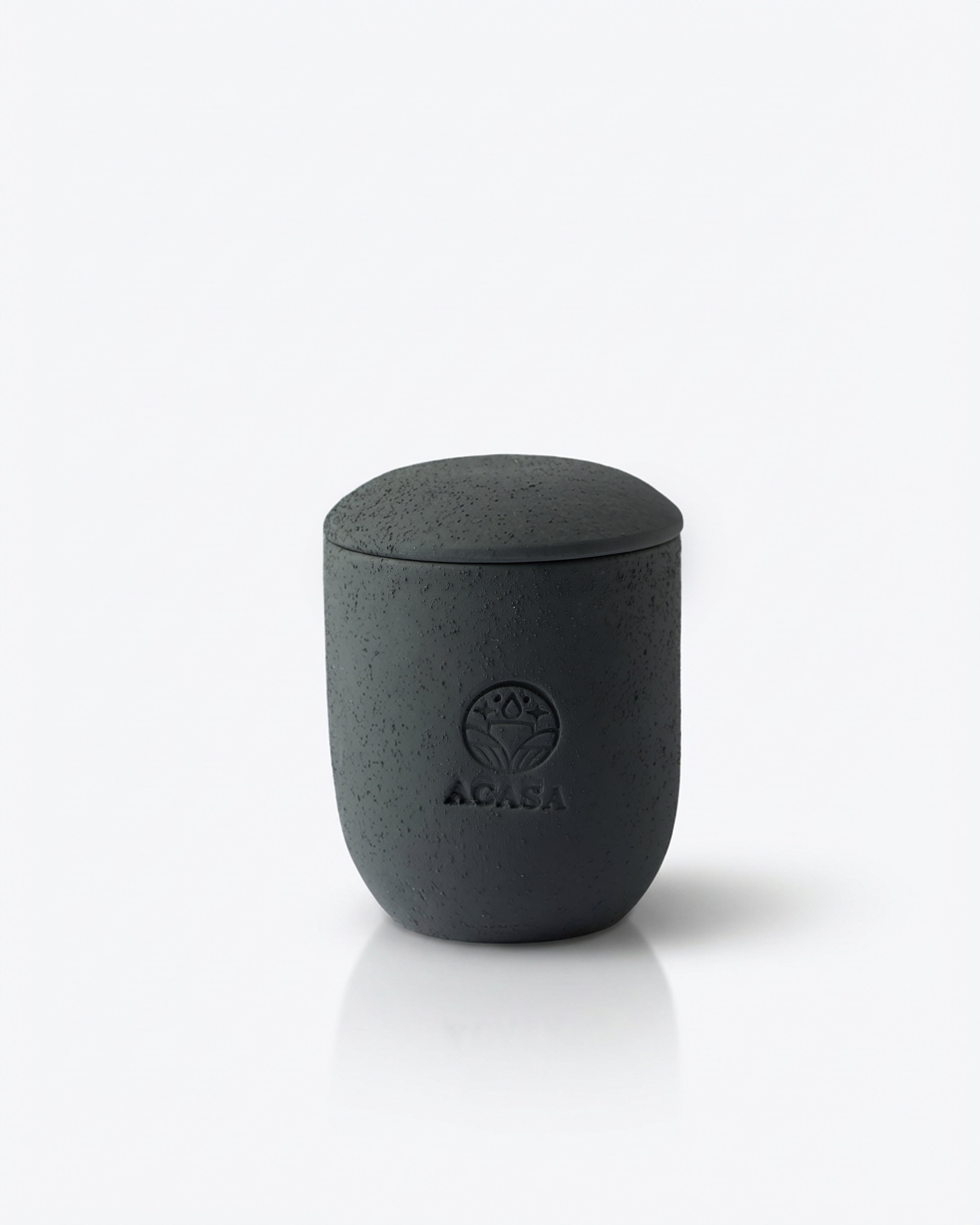 ACASA Handmade Sandalwood Scented Candle, 240 g – Natural Essential Oils, Wooden Wick, Reusable Pottery Jar