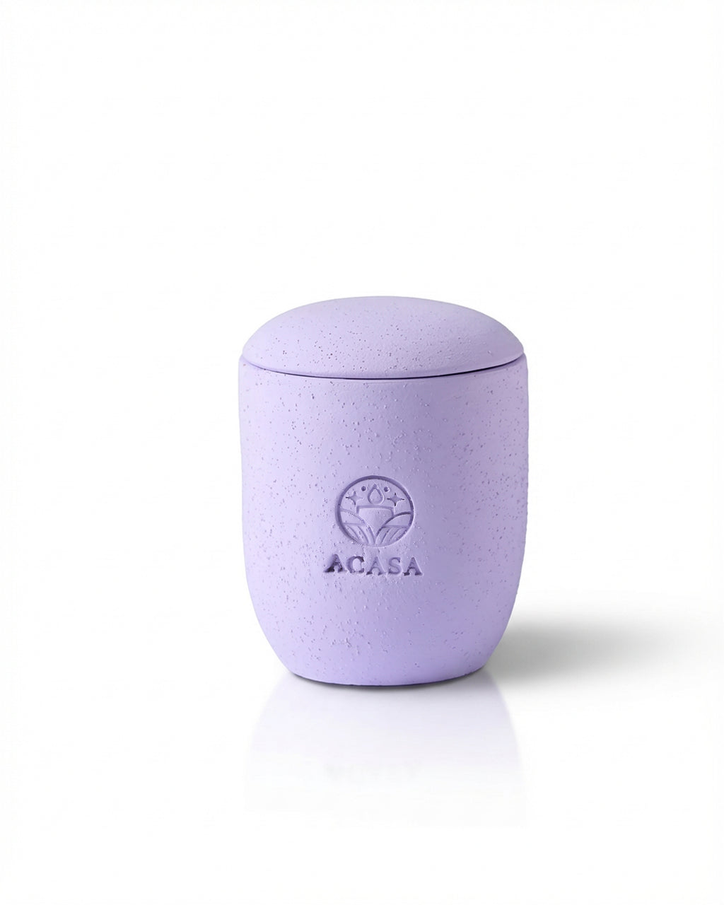 ACASA Handmade Lavender Scented Candle, 240 g – Natural Essential Oils, Wooden Wick, Reusable Pottery Jar